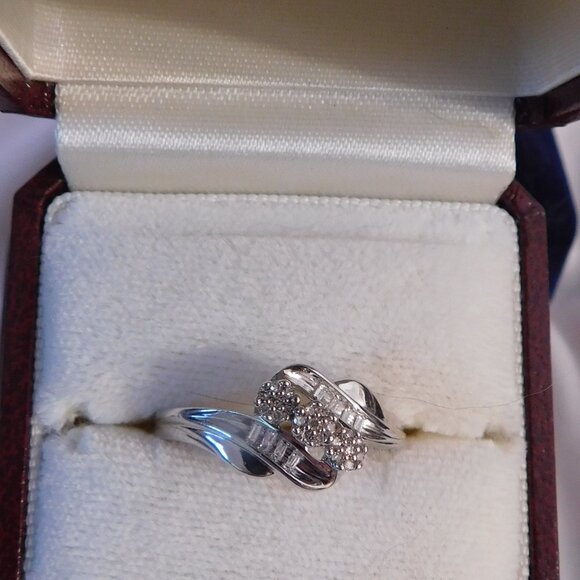 Ladies 925 Stainless Steel Moissanite Ring - Picture 3 of 7